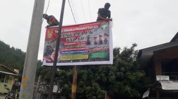 Kodim 0113/ Gayo Lues Gelar Pemasangan Banner Dan Sosialisasi Penerimaan Calon Tamtama TNI AD